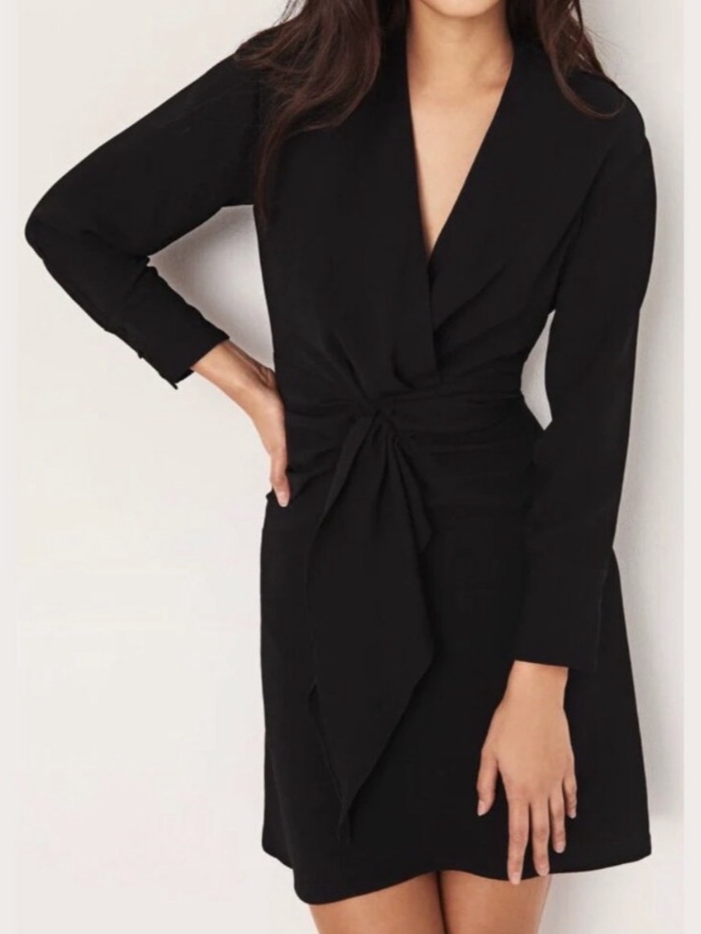 NWT ba&sh Kiari Draped Wrap Dress Black Size 3 US 8 / L